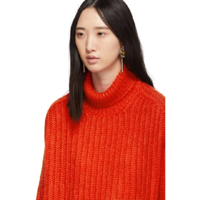 Shop Marni Red Mohair Turtleneck In 00r27 Poppy