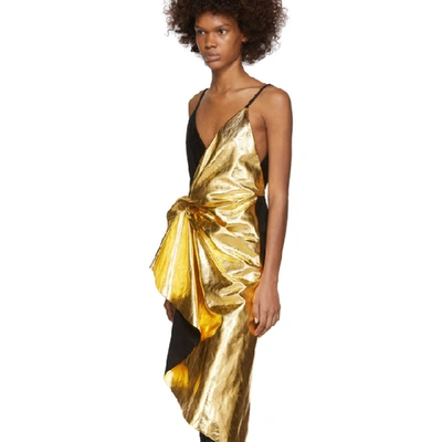 Shop Gucci Gold Lame Dress In 1815 Gold