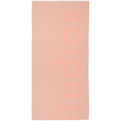 Shop Acne Studios Pink Logo Scarf In Pink/powder