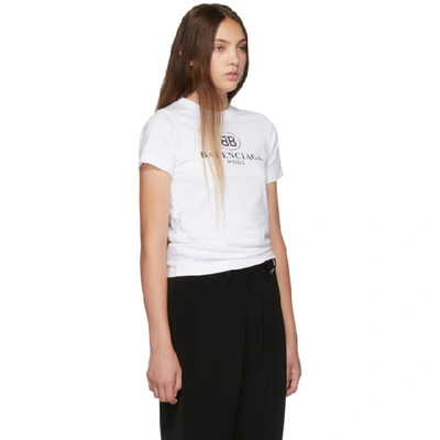 Shop Balenciaga White Bb T-shirt In 9000 White