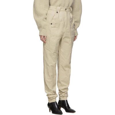 Shop Isabel Marant Beige Tapered Yerris Trousers In 90be Beige