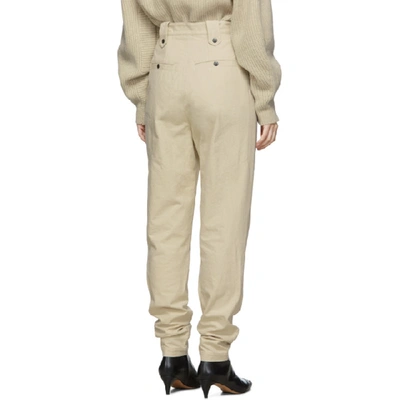 Shop Isabel Marant Beige Tapered Yerris Trousers In 90be Beige