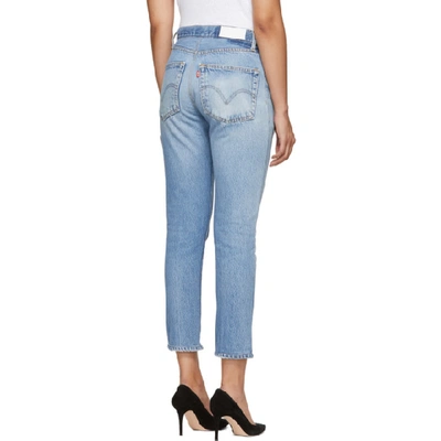 Shop Re/done Indigo Levi's Edition High-rise Ankle Crop Jeans