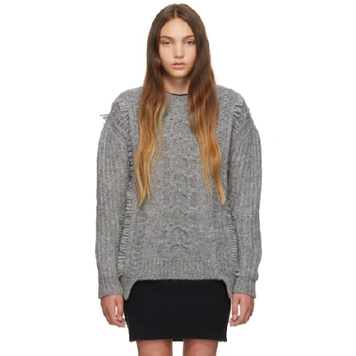Shop Stella Mccartney Grey Cable Knit Sweater In 1500 Grey