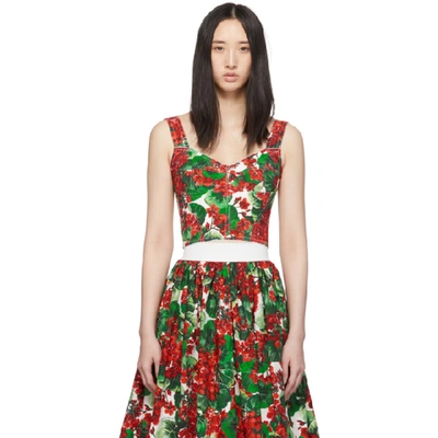 Shop Dolce & Gabbana Dolce And Gabbana Red Geranium Soft Cup Bustier In Hav03 Red