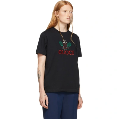 Shop Gucci Black Tennis T-shirt In 1082 Black