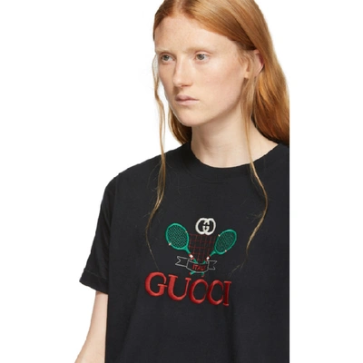 Shop Gucci Black Tennis T-shirt In 1082 Black