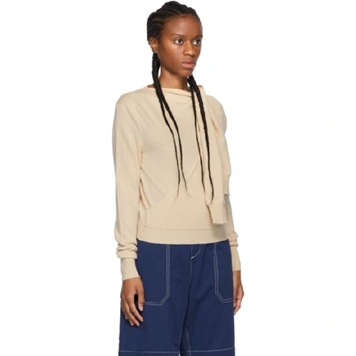 Shop Chloé Chloe Beige Cashmere Tie-knot Iconic Sweater In 20r Camel