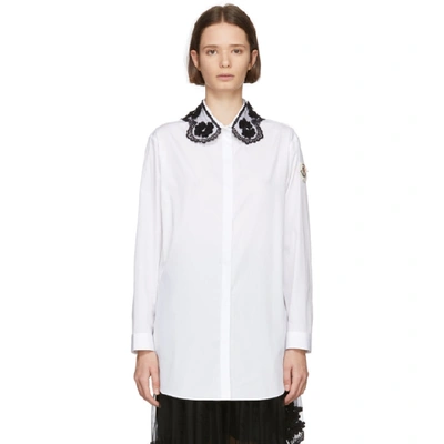 Shop Moncler Genius 4 Moncler Simone Rocha White Embroidered Collar Shirt In 002 White