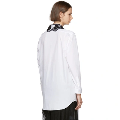 Shop Moncler Genius 4 Moncler Simone Rocha White Embroidered Collar Shirt In 002 White