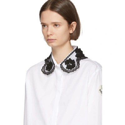 Shop Moncler Genius 4 Moncler Simone Rocha White Embroidered Collar Shirt In 002 White
