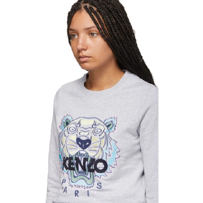 Shop Kenzo Grey Classic Tiger Head Sweatshirt In 94 Pearlgry