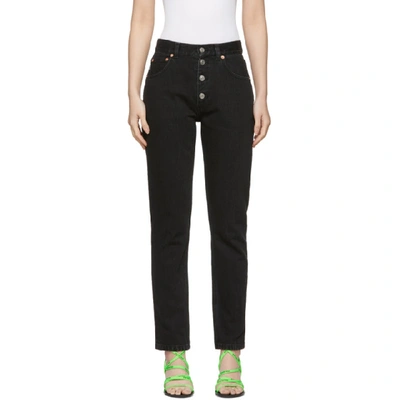 Shop Balenciaga Black Tube Jeans In 1055 Washbl