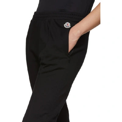 Shop Moncler Black Logo Lounge Pants In 999 Black