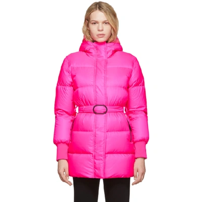 Kenzo Belted Quilted Neon Shell Hooded Down Jacket In 26 Deep Fus | ModeSens