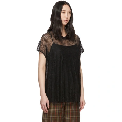 Shop Mcq By Alexander Mcqueen Black Mcq Swallow Lace Blouse In 1000 Black