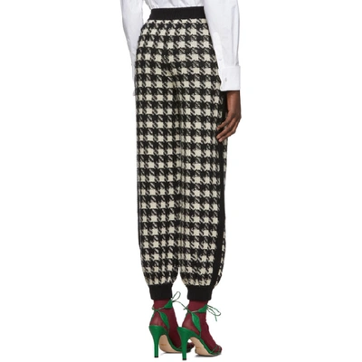 Shop Gucci Black & Off-white Houndstooth Lounge Pants In 9207 Natura