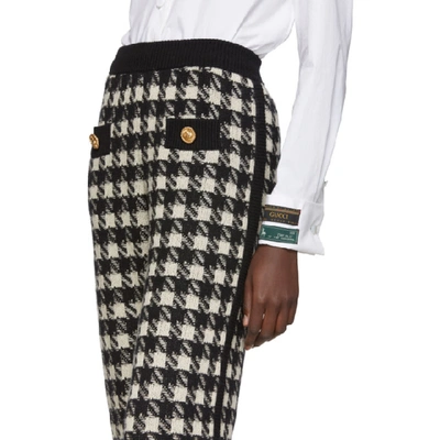 Shop Gucci Black & Off-white Houndstooth Lounge Pants In 9207 Natura