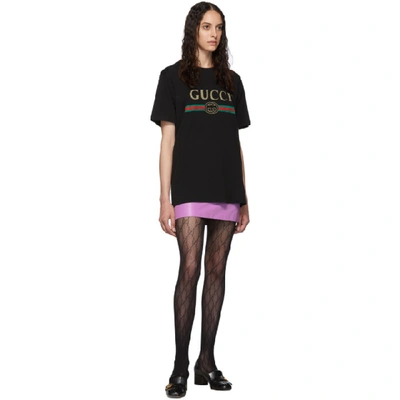 Shop Gucci Black Vintage Logo T-shirt In 1948 Black