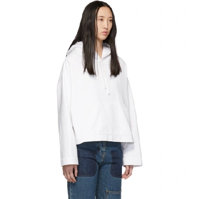 Shop Acne Studios White Joghy Hoodie In Optic White