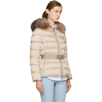 Shop Moncler Beige Down Tatie Jacket In 26a Beige