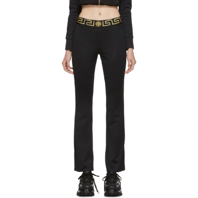 Shop Versace Underwear Black Greek Key Lounge Pants In A1008 Black