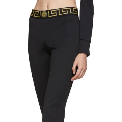 Shop Versace Underwear Black Greek Key Lounge Pants In A1008 Black
