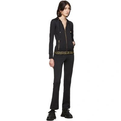 Shop Versace Underwear Black Greek Key Lounge Pants In A1008 Black