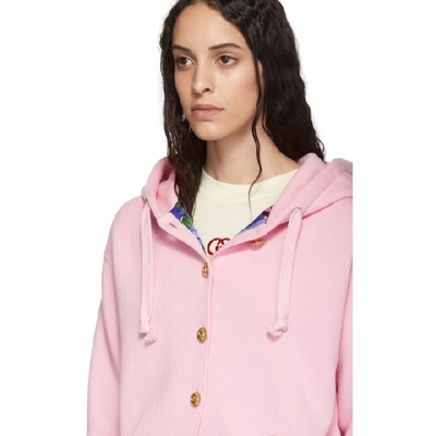 Shop Gucci Pink Tennis Logo Hoodie In 5904 Pink