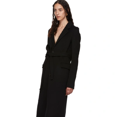 Shop Bottega Veneta Black Wool Coat