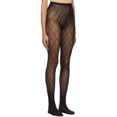 Shop Gucci Black Gg Tights In 1000 Black