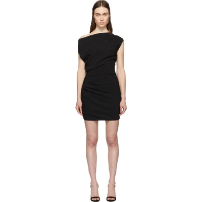 Shop Versace Black Ruched Sleeveless Dress In A1008 Black