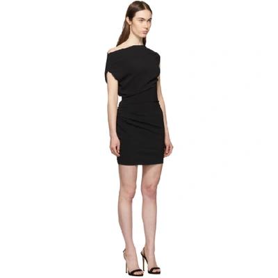 Shop Versace Black Ruched Sleeveless Dress In A1008 Black