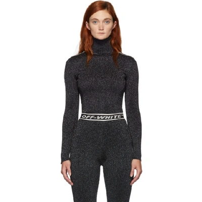 Shop Off-white Silver Lurex Turtleneck