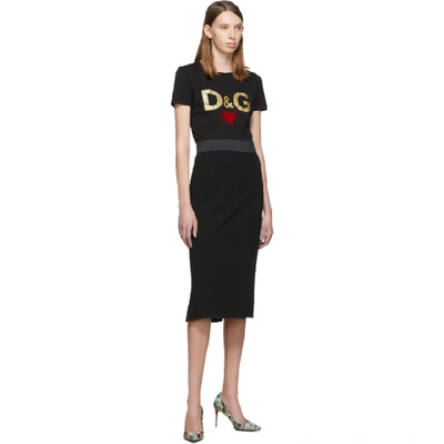 Shop Dolce & Gabbana Dolce And Gabbana Black Dg Heart T-shirt In N0000 Black