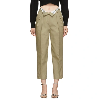 Shop Alexander Wang Beige Flipped Waistband Carrot Trousers In 261 Trench