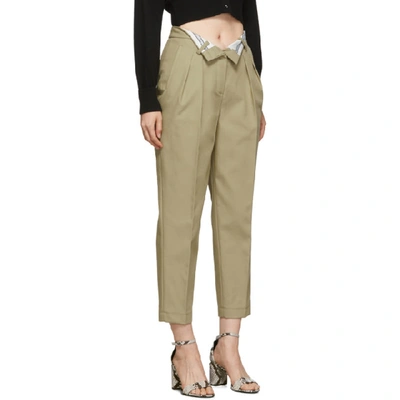 Shop Alexander Wang Beige Flipped Waistband Carrot Trousers In 261 Trench