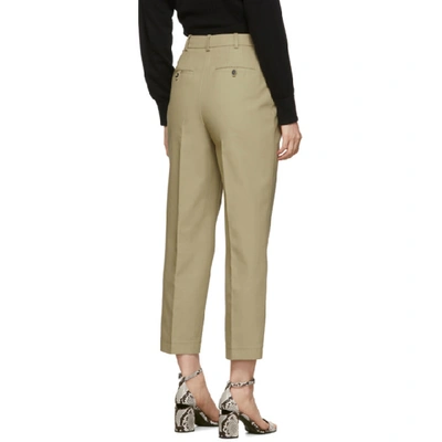 Shop Alexander Wang Beige Flipped Waistband Carrot Trousers In 261 Trench