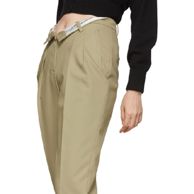 Shop Alexander Wang Beige Flipped Waistband Carrot Trousers In 261 Trench