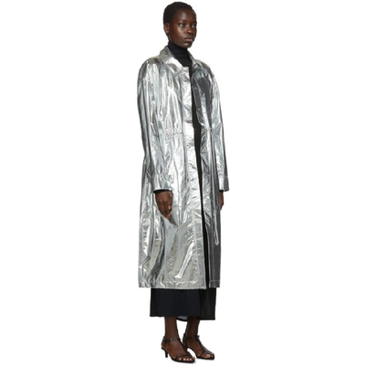Shop Markoo Silver Shirt Dress Coat