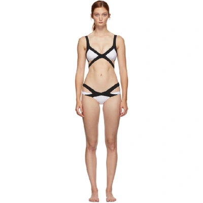 Shop Agent Provocateur Black And White Mazzy Bikini In Black/ Whit