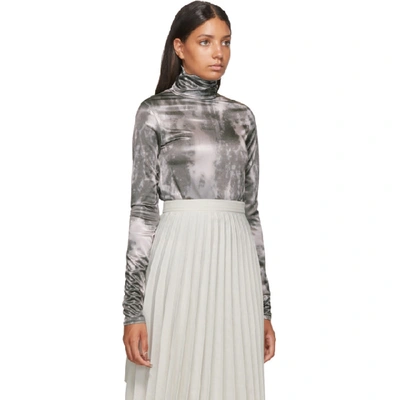 Shop Acne Studios Beige & Grey Printed Turtleneck In Beige/grey