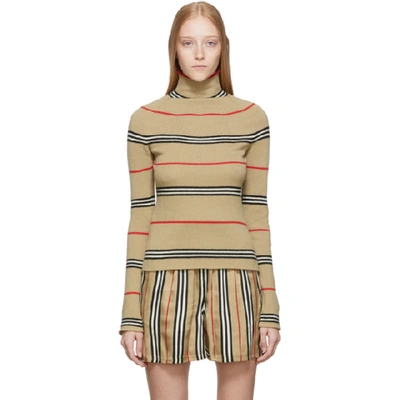 Shop Burberry Beige Waita Turtleneck In Archive Bei