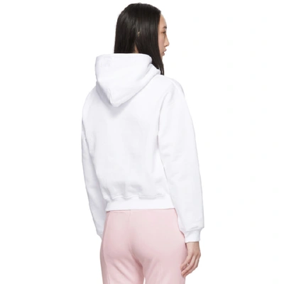 Vetements Cropped Cotton Sweatshirt Hoodie In White | ModeSens
