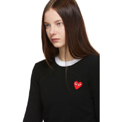 Shop Comme Des Garçons Play Comme Des Garcons Play Black Heart Patch Sweater In 1 Black