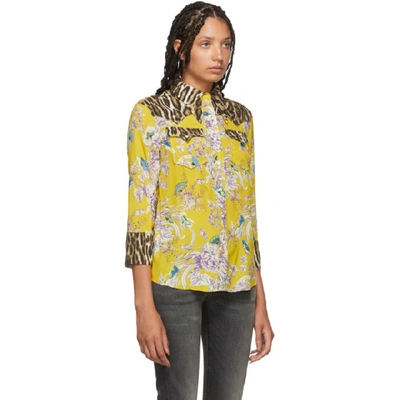 Shop R13 Yellow Cowboy Shirt In Mustard/leo