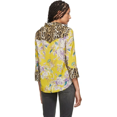 Shop R13 Yellow Cowboy Shirt In Mustard/leo