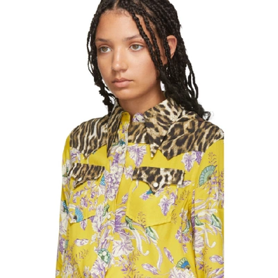 Shop R13 Yellow Cowboy Shirt In Mustard/leo