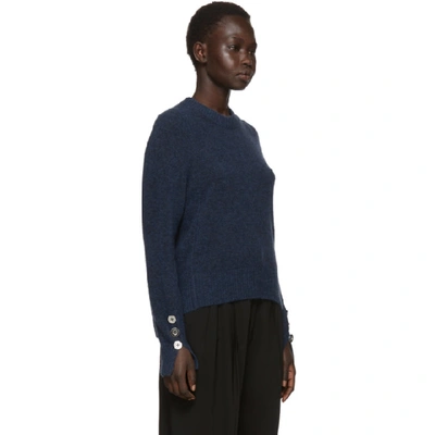 Shop 3.1 Phillip Lim / フィリップ リム 3.1 Phillip Lim Blue Inset Shoulder High Low Sweater