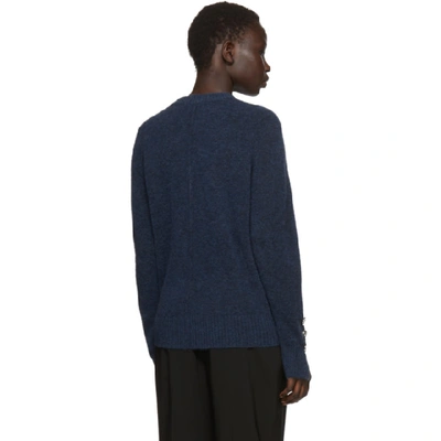 Shop 3.1 Phillip Lim / フィリップ リム 3.1 Phillip Lim Blue Inset Shoulder High Low Sweater